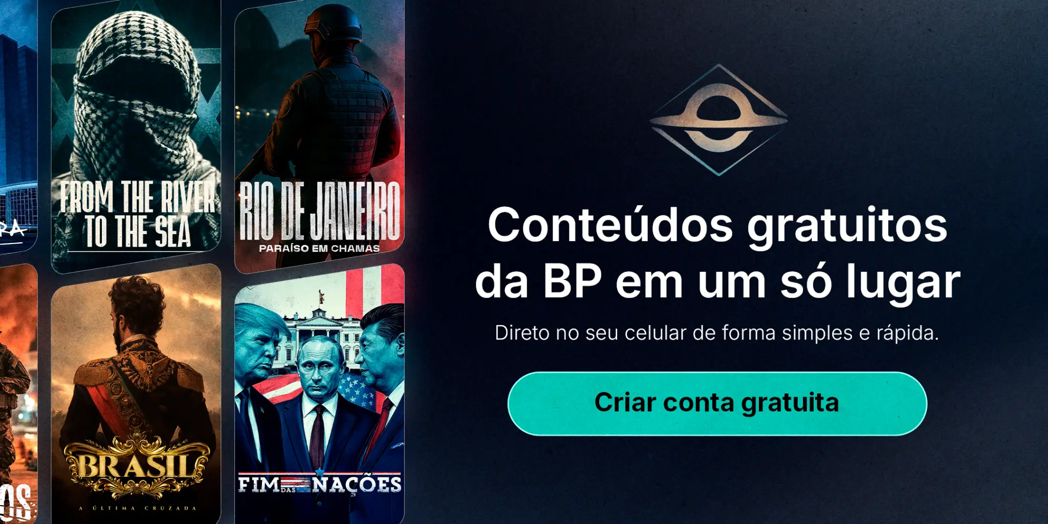 Acesse conteúdos gratuitos no aplicativo da Brasil Paralelo