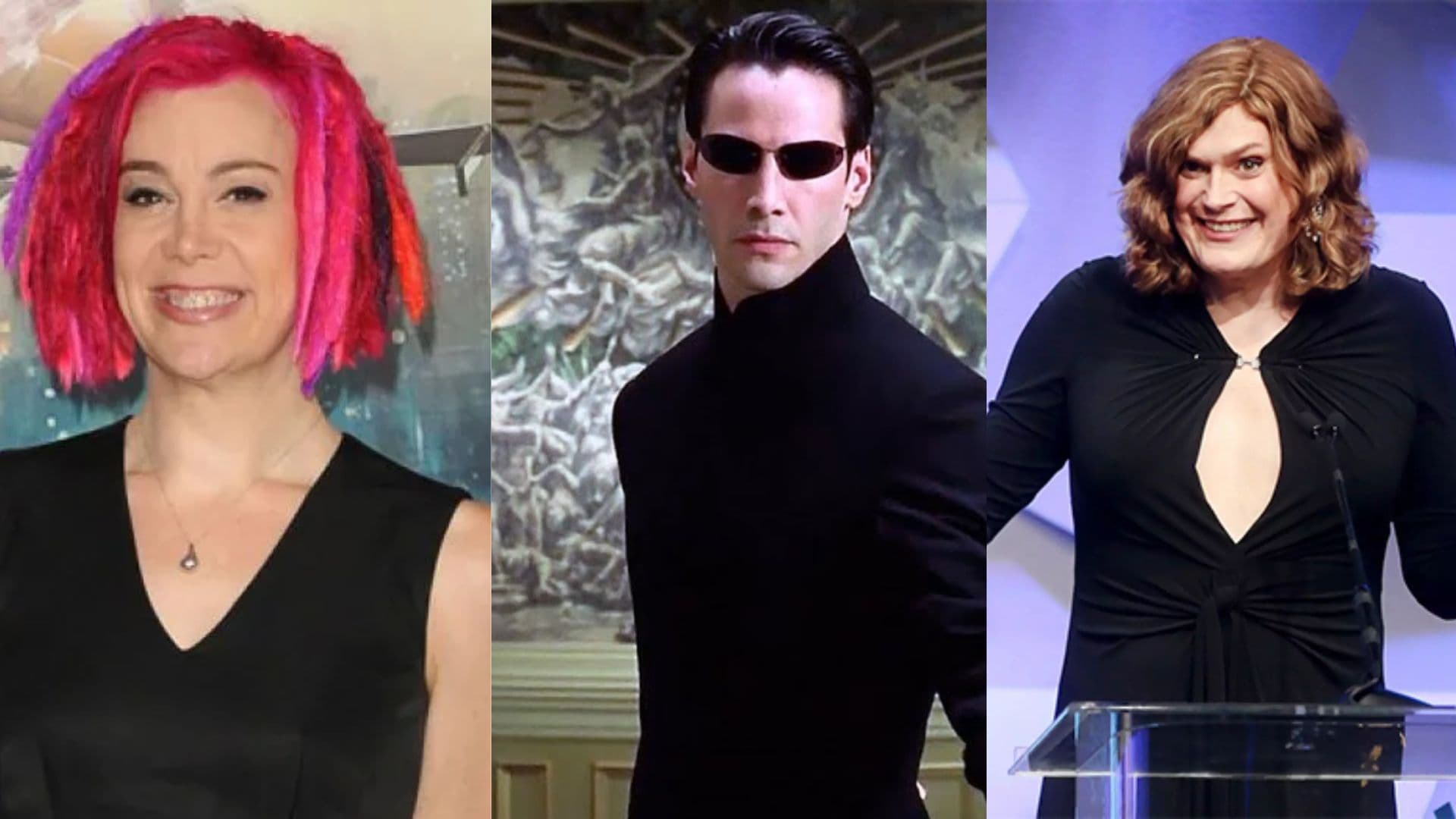 Criadoras de Matrix, Lana e Lilly Wachowski, e o ator Keanu Reeves no filme