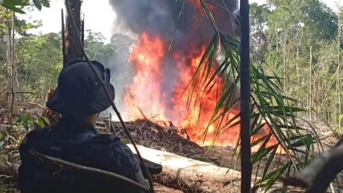 Policiais lutam contra o tráfico na Amazônia