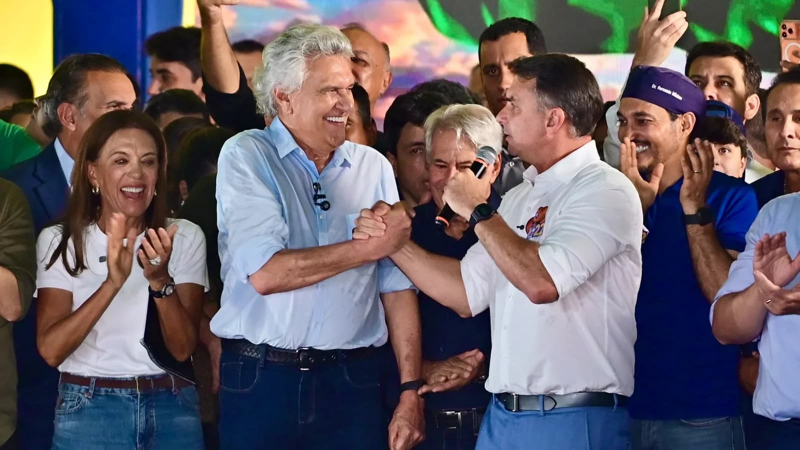 Ronaldo Caiado com Flávio Bolsonaro