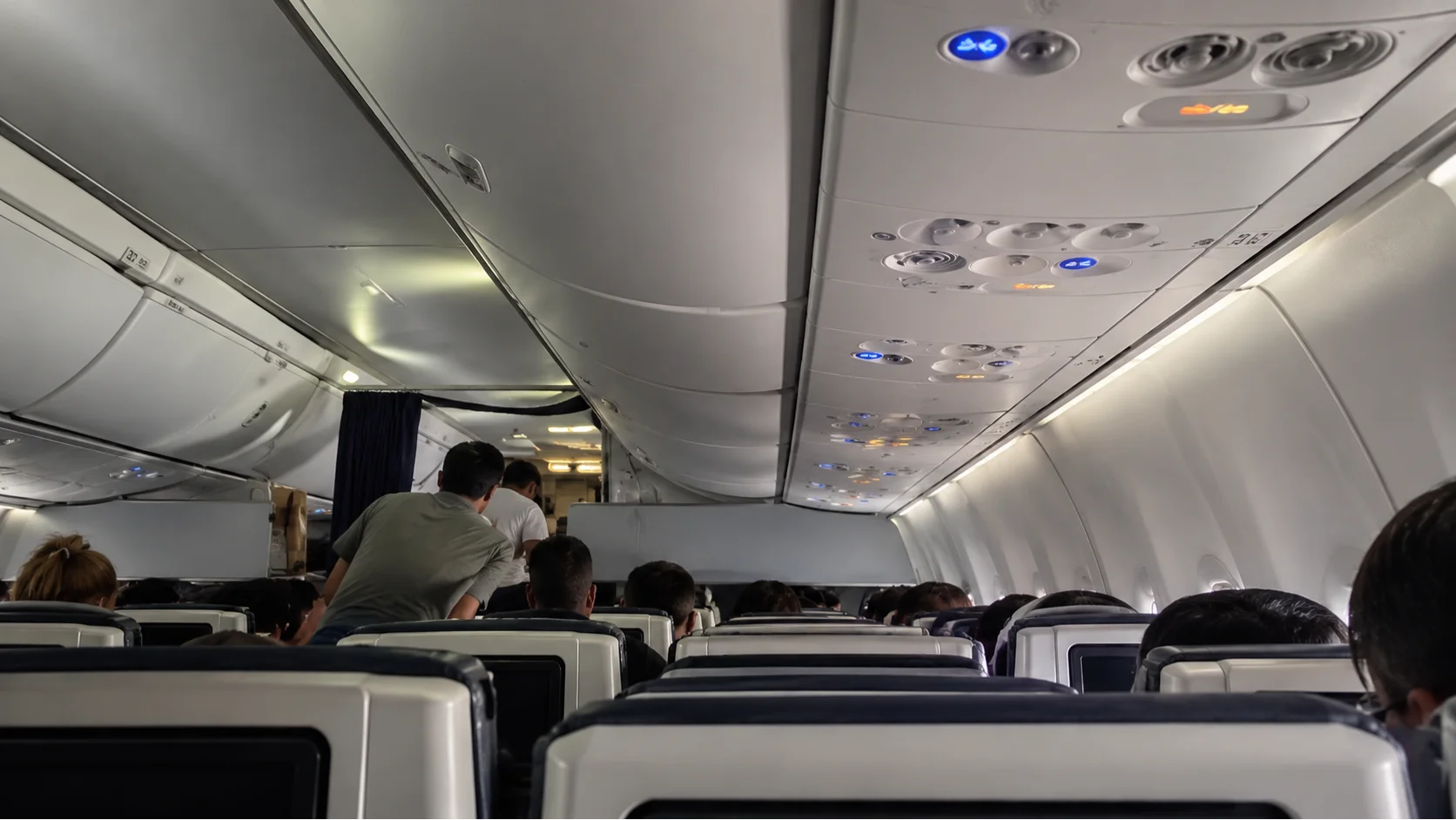 Passageiros no momento em que impediram atentado em vôo