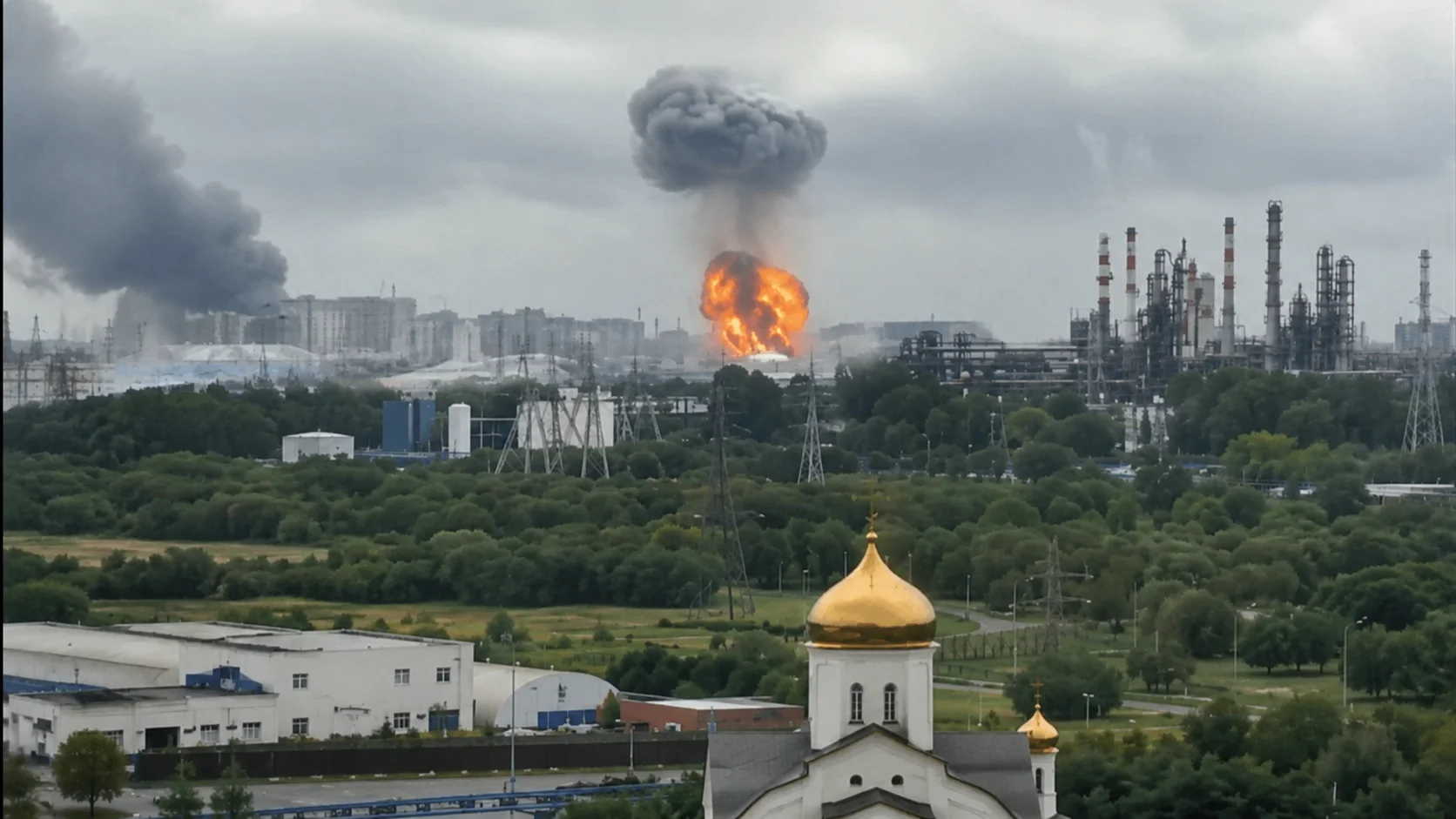 Imagem de um ataque contra moscou