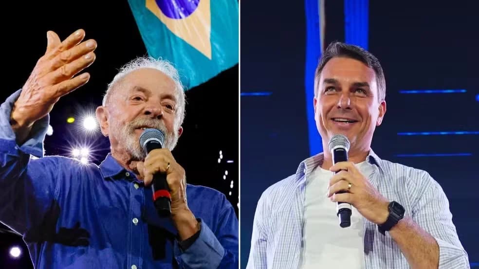 Flávio Bolsonaro aparece à frente de Lula
